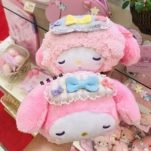 现货日本三丽鸥美乐蒂小羊piano公仔双面收纳零钱化妆包挂件包挂