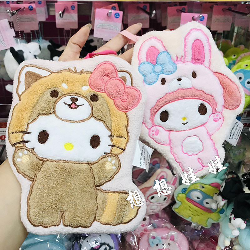 现日本三丽鸥kitty美乐蒂库洛米公仔可悬挂柔软速干擦手巾毛巾