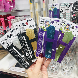 现货日本迪士尼米妮米奇巴斯光年三眼怪冷饮冰激凌铝制冰淇淋勺子