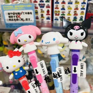 现货日本三丽鸥kitty美乐蒂玉桂狗库洛米立体摆手公仔按动圆珠笔