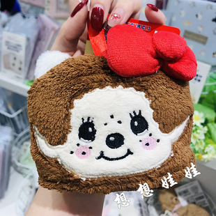 现日本蒙奇奇三丽鸥hello kitty公仔可悬挂式收纳柔软毛巾擦手巾