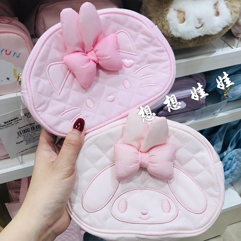 日本三丽鸥kitty玉桂狗美乐蒂兔子限定化妆包收纳袋手提袋托特包
