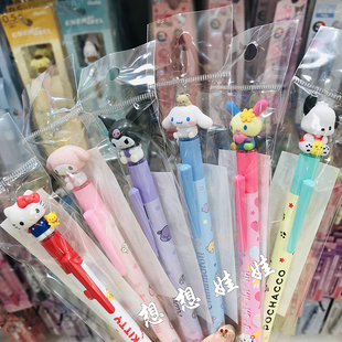 现货日本三丽鸥kitty美乐蒂玉桂狗花小兔立体公仔玩偶按动圆珠笔