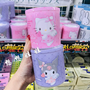 现货日本kitty库洛米miffy米菲兔印花圆头卫生挖耳化妆棉签棉棒