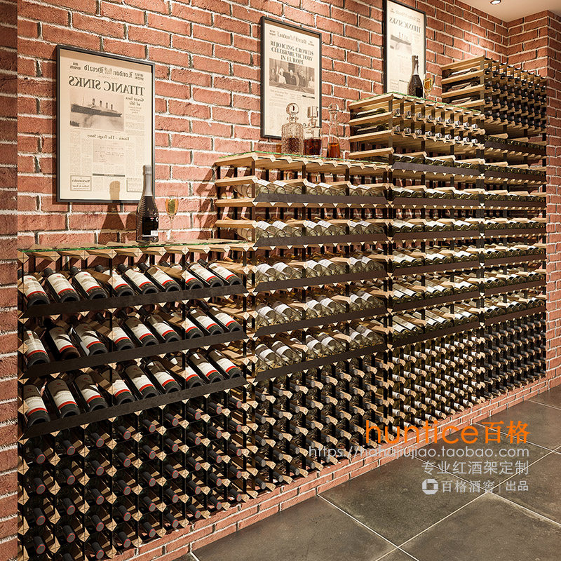 红酒架子实木酒柜隔断酒瓶架组合斜放葡萄酒收纳柜子红酒瓶酒格