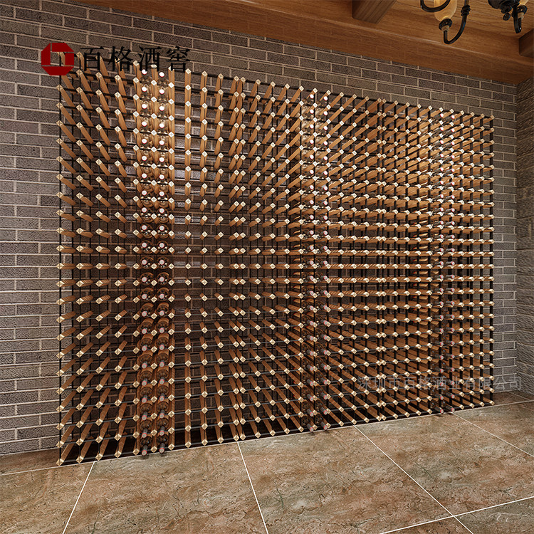 红酒架定制酒吧酒庄酒窖酒架木质现代简约酒柜落地置物葡萄酒架子
