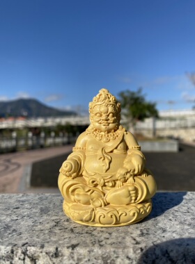 黄杨木雕黄财神佛像摆件