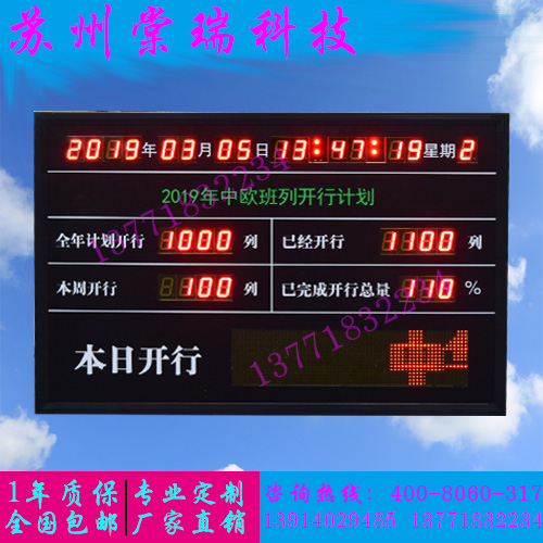 包邮全年计划开行累计统计计数电子看板 年月日时间星期U盘更改数