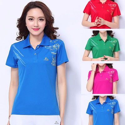 晋冠短袖t恤翻领广场舞运动服