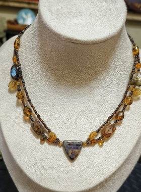 新中式复古捷克琉璃国潮新款时尚项饰女百搭项链