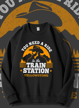 美剧黄石卫衣里普外套Yellowstone达顿农场印花衣服2024秋季男装