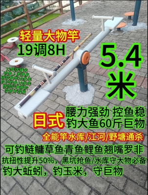 日式二手钓鱼竿5.4米超轻超硬19调高碳鱼竿鲢鳙草鱼鲤鱼青鱼手杆
