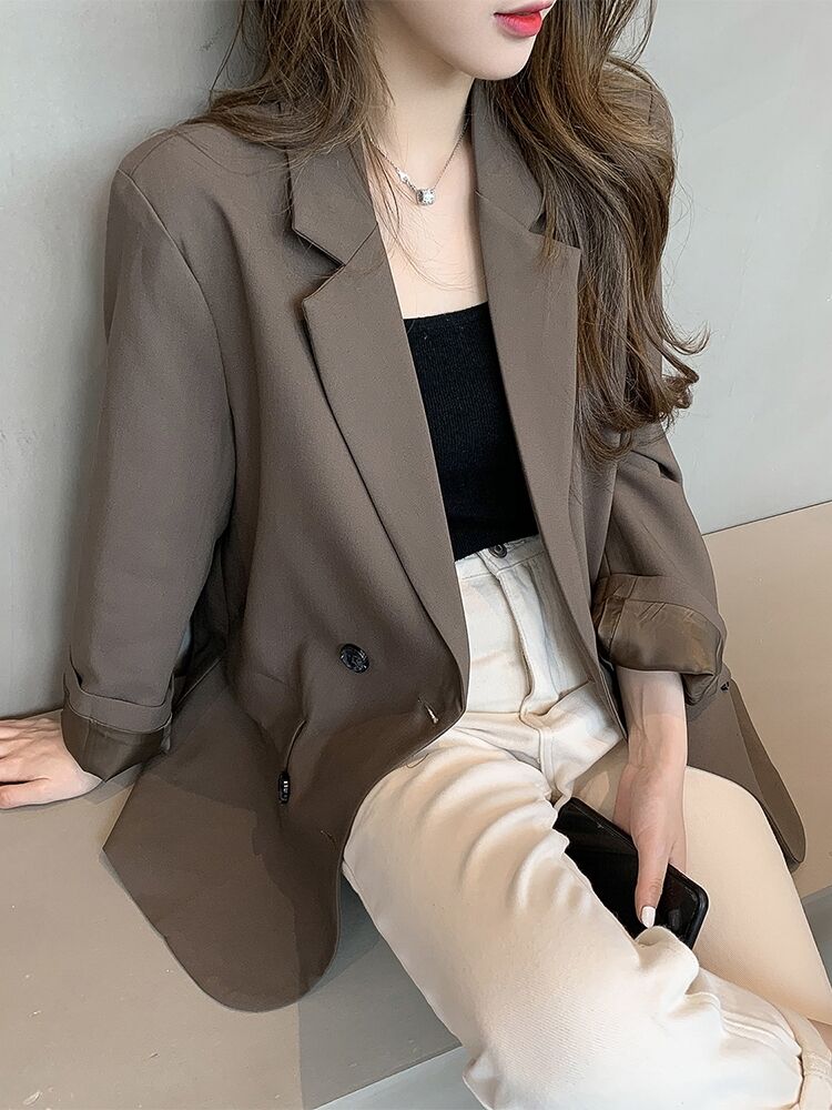 British style style street net red suit coat