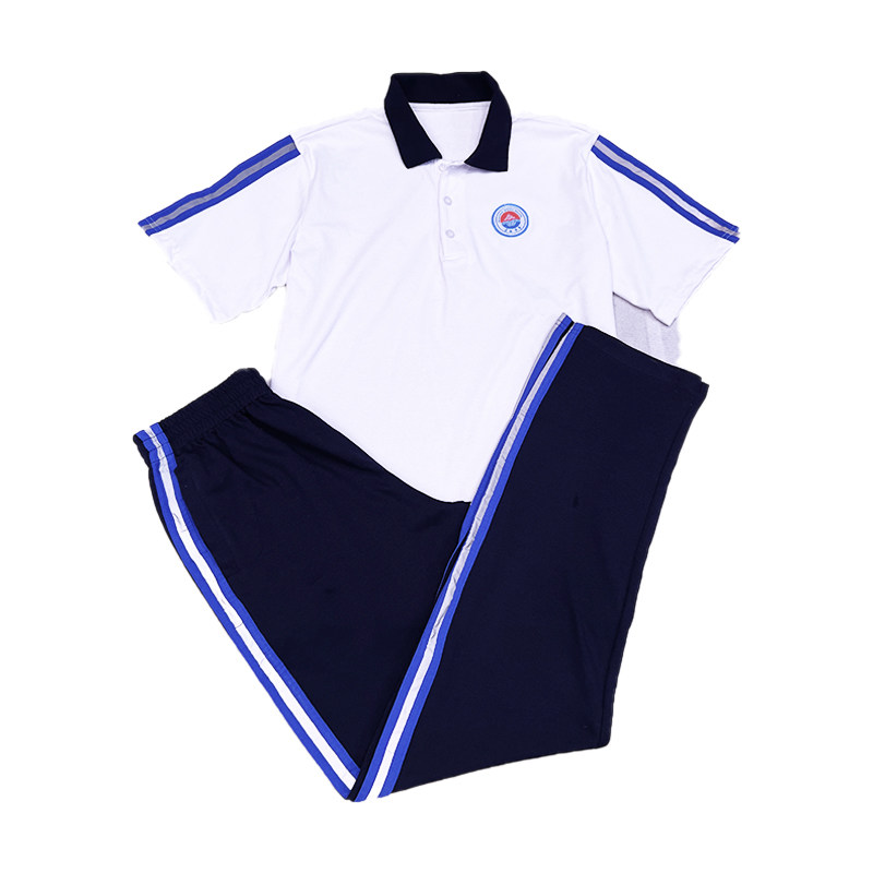 东莞市万江中学高中高一高二纯全棉运动校服夏冬季装t恤短袖秋薄