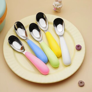 食品级316不锈钢儿童勺元宝勺家用宝宝喂养勺汤勺婴幼儿童辅食勺