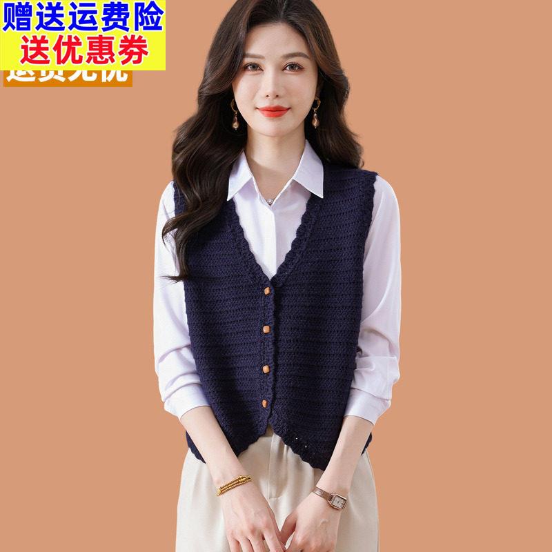 针织马甲女2026春季新款洋气爆款小个子叠穿背心羊毛开衫毛衣外套