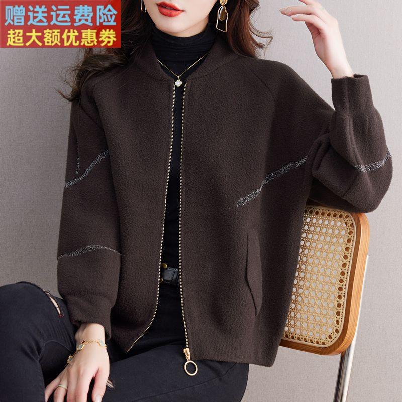 短款夹克时尚外套女秋冬款2025年新款休闲拉链立领针织开衫棒球服