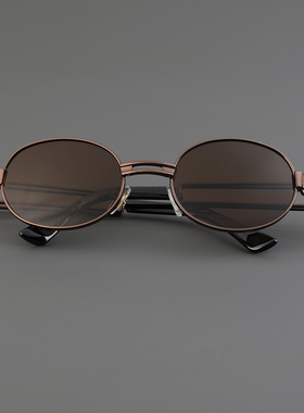 欧美嘻哈复古墨镜男款潮流个性演出街拍眼镜高级感椭圆形太阳镜女