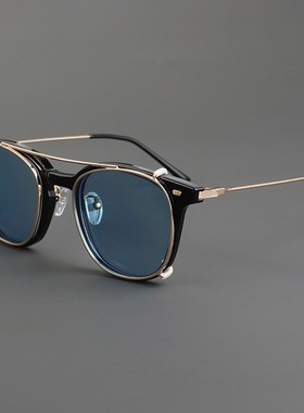 新款方形透明墨镜男潮偏光