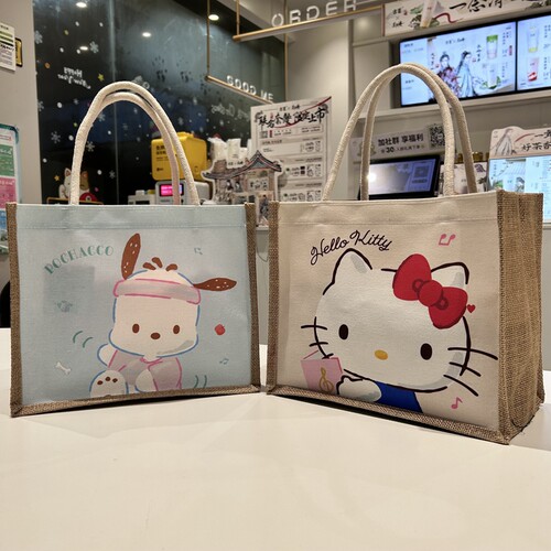 三丽鸥中国麻布卡通帆布袋