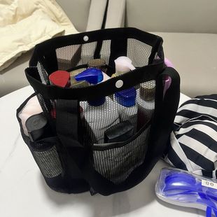 日韩镂空洗漱包纯色多层旅行外带饭盒便当收纳袋健身沐浴便携单包