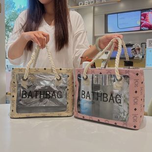 新款 洗漱包女旅行收纳包袋洗澡蓝沐浴包 卡通小熊手提大容量便携式