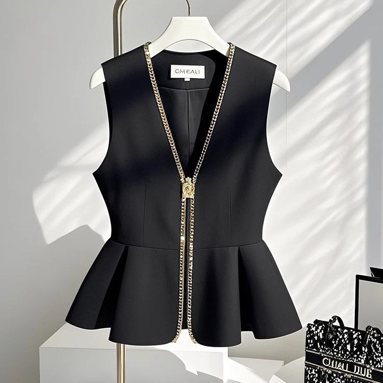 马甲2025新款黑色马夹短外套