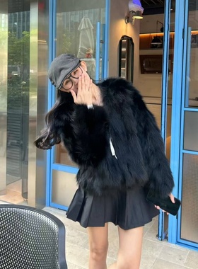 “万年五代”2025新款狐狸毛年轻款皮草外套百搭显瘦上衣女冬季