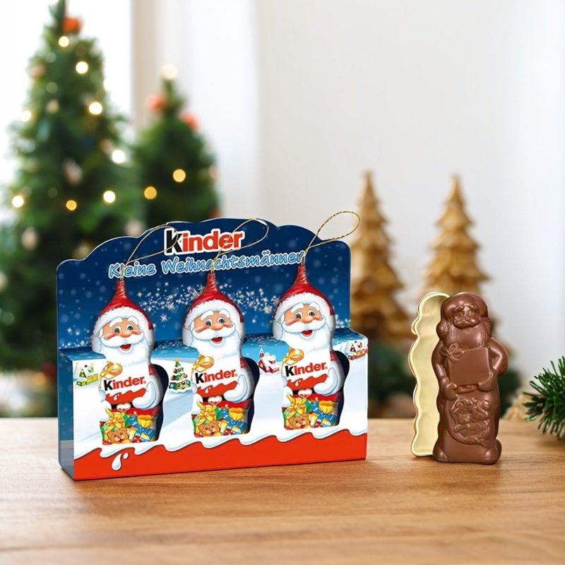 进口健达牛奶巧克力kinder圣诞老人挂圣诞树公仔零食糖果礼物送礼