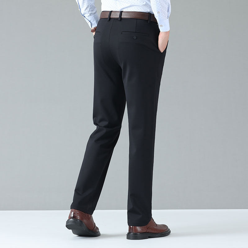 道一休闲裤高腰深裆黑色男裤2025秋冬新款5003高腰四面弹直筒时尚