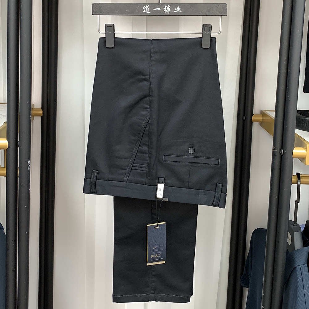 道一休闲裤男裤专柜正品2025秋冬微弹商务高腰纯色直筒长裤正装裤
