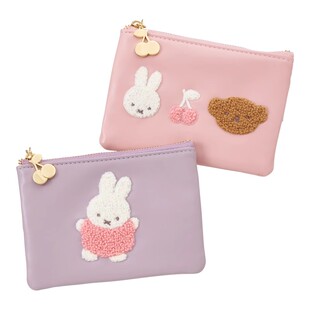 日系卡通可爱miffy米菲兔子毛巾绣图案零钱包纸巾包小物收纳包