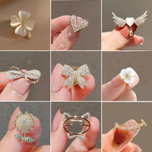 锆石爱心小胸针女高档防走光扣领针别针衣服百搭迷你胸花开衫 扣针