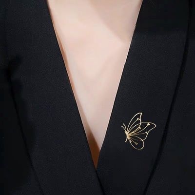镂空蝴蝶胸针高档防走光气质固定西装衣服领针胸花领口花朵别针