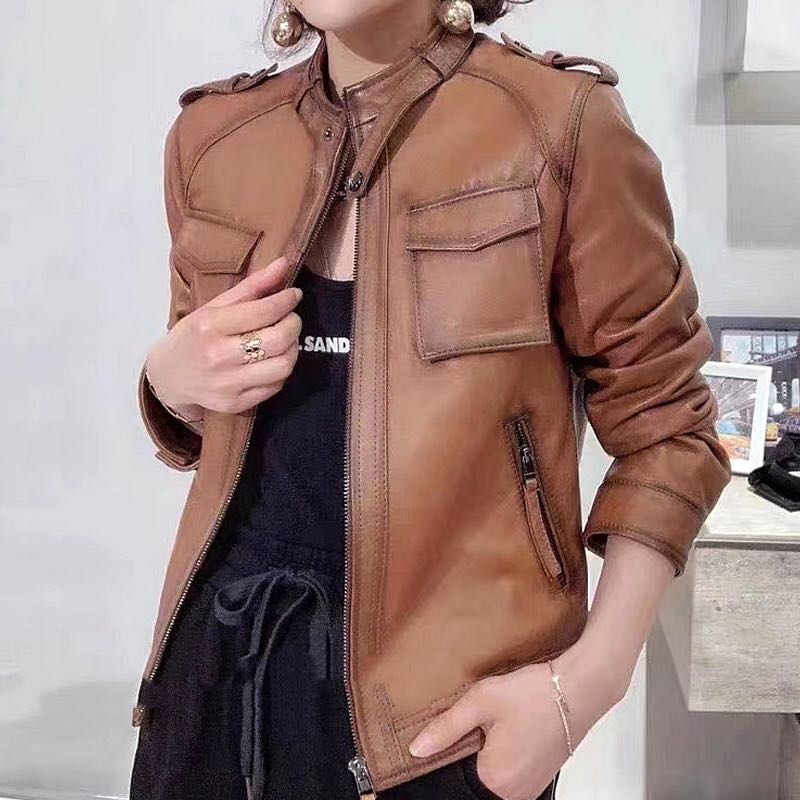 秋季短款小外套真皮皮衣