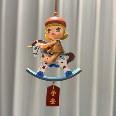 泡泡玛特正版独角兽后视镜车挂