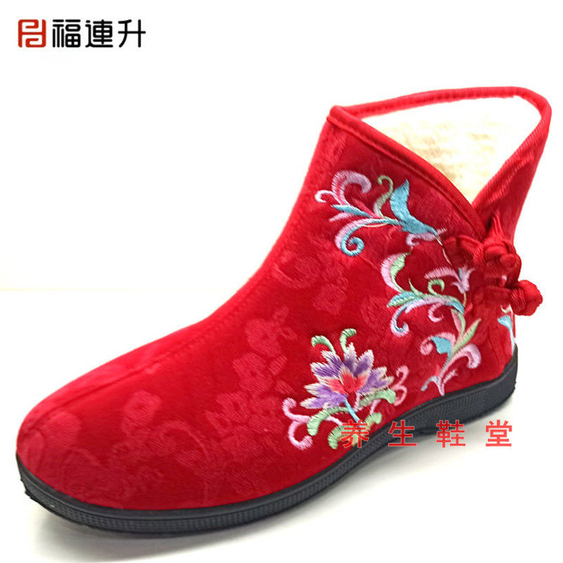 老北京布鞋福连升加绒保暖女鞋