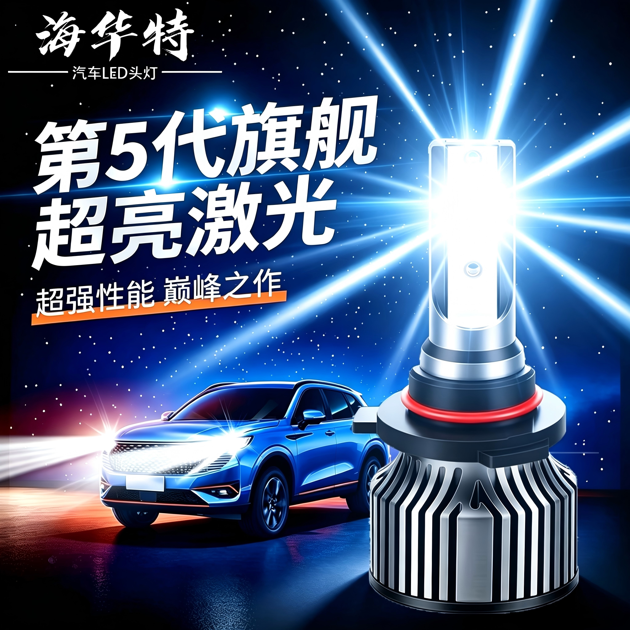 超亮聚光ledh11大灯灯泡图片