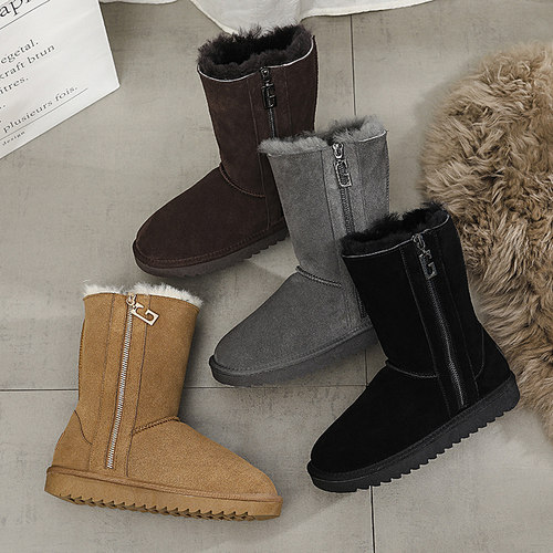 雪地靴女中筒超厚抗寒雪地棉鞋女