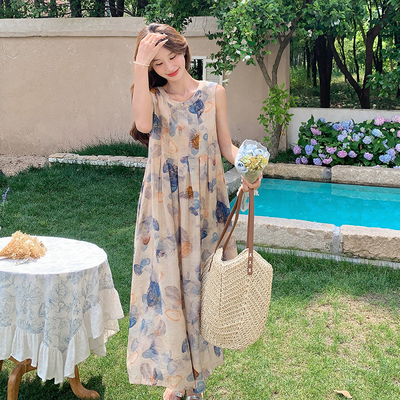 上新！出货中！度假风长裙复古印花连衣裙2C131-611-P125K178