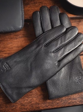 秋冬季加厚保暖男式鹿皮真皮手套有加肥大码特大号柔软加绒男士