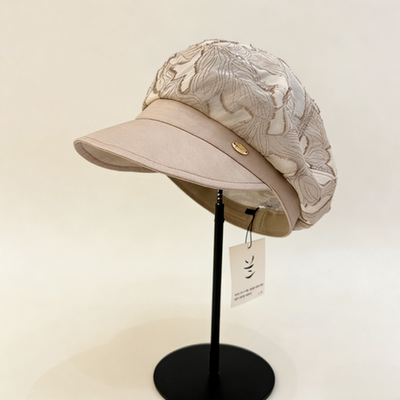 2026新款蕾丝帽子女士夏轻薄鸭舌帽时尚个性八角帽春秋遮阳报童帽