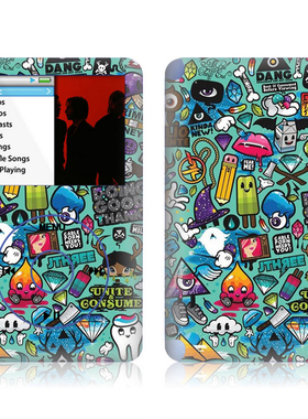 适用苹果ipod classic 彩膜80G前后膜120G卡通3代160G贴纸全身贴