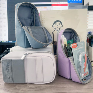 日本kokuyo国誉手机站立式笔袋大容量大开口文具袋学生多功能笔盒