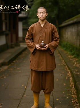 僧服罗汉褂小褂秋季套装和尚服汉衫棉麻出家和尚尼姑比丘佛衣