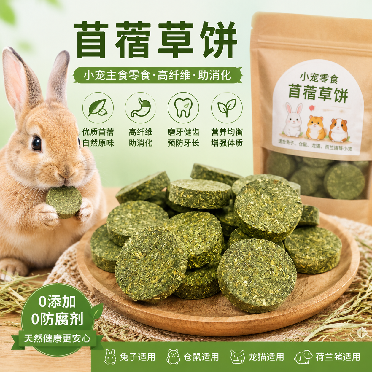 兔子草饼仓鼠磨牙棒神器