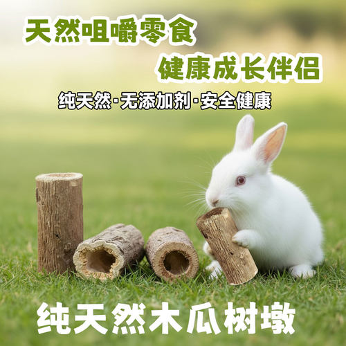 磨牙木瓜墩兔子龙猫荷兰猪零食烘干木瓜树墩磨牙棒鹦鹉鸟磨嘴玩具