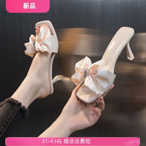 仙女风蝴蝶结凉拖鞋女百搭