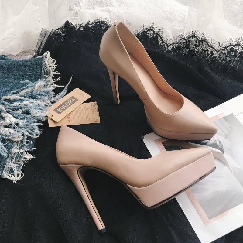 12cm防水台超高跟单鞋小码313233