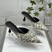 31—33 国风百搭包头半拖小码 网红尖头高跟凉拖鞋 女外穿小众新中式